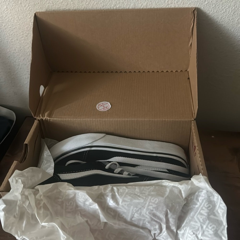 Size 13 lowtop Vans suede and canvas Black and White